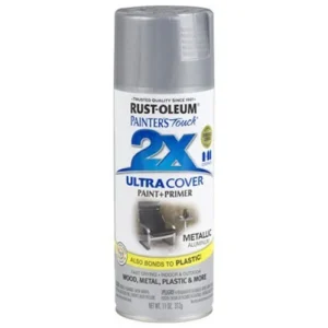 Rust-Oleum 249128 Painter's Touch 2X Ultra Cover Spray Paint, 11 oz, Metallic Aluminum
