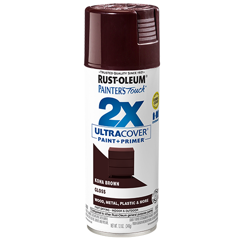 Rust-Oleum 2X Paint and Primer Spray Paint 340G - Gloss Kona Brown
